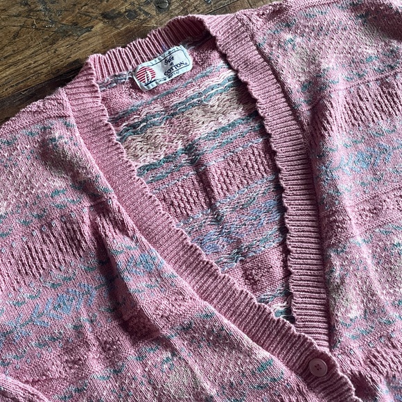 Vintage 100% Cotton Ladies Isle of Cotton Knit Sweater - Picture 3 of 6